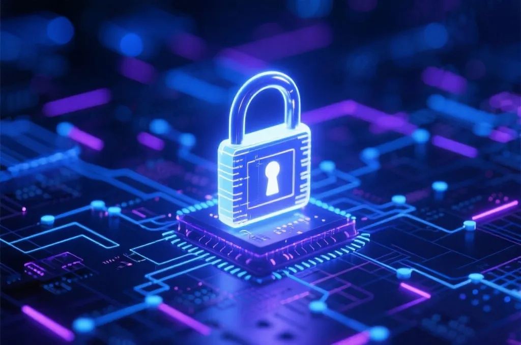 网络安全保护概念图，象征用户信息受到高级加密技术的守护